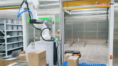 Robot cộng tác ROKAE ứng dụng đóng pallet thông minh trong dây chuyền sản xuất vaccine 2 robot cộng tác CR20-C