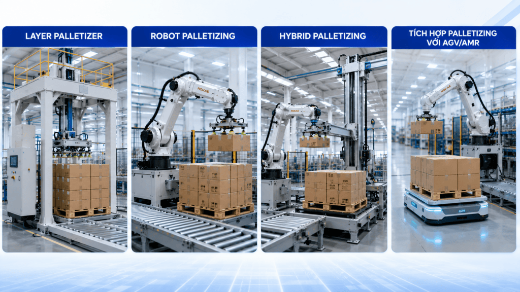 Giải pháp palletizing: Ứng dụng robot xếp pallet tự động cho nhà máy sản xuất 3 cac ung dung palletizing giai phap palletizing ung dung robot xep pallet tu dong cho nha may san xuat Giải pháp palletizing: Ứng dụng robot xếp pallet tự động cho nhà máy sản xuất