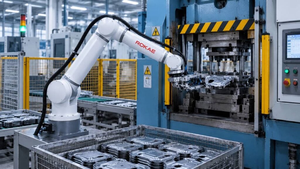 Cobot Cấp Dỡ Máy Dập: Giải Pháp Tự Động Hóa Nạp Phôi Và Lấy Thành Phẩm Hiệu Quả 1 cobot cap do may dap cobot cap do may dap giai phap tu dong hoa nap phoi va lay thanh pham hieu qua 1 Cobot Cấp Dỡ Máy Dập: Giải Pháp Tự Động Hóa Nạp Phôi Và Lấy Thành Phẩm Hiệu Quả