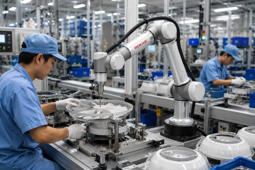 Robot Cộng Tác Cho Lắp Ráp: Giải Pháp Tự Động Hóa Linh Hoạt Cho Dây Chuyền Sản Xuất 1 robot cong tac lap rap robot cong tac cho lap rap giai phap tu dong hoa linh hoat cho day chuyen san xuat Robot Cộng Tác Cho Lắp Ráp: Giải Pháp Tự Động Hóa Linh Hoạt Cho Dây Chuyền Sản Xuất