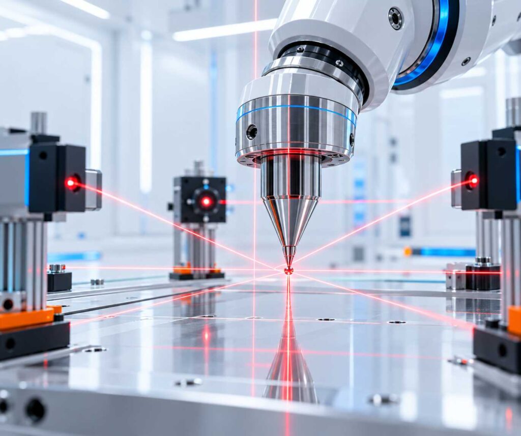 Robot cho công đoạn lặp lại: Giải mã ranh giới giữa Độ chính xác và Độ lặp lại 1 kiem dinh robot bang mang luoi robot cho cong doan lap lai giai ma ranh gioi giua do chinh xac va do lap lai Robot cho công đoạn lặp lại: Giải mã ranh giới giữa Độ chính xác và Độ lặp lại